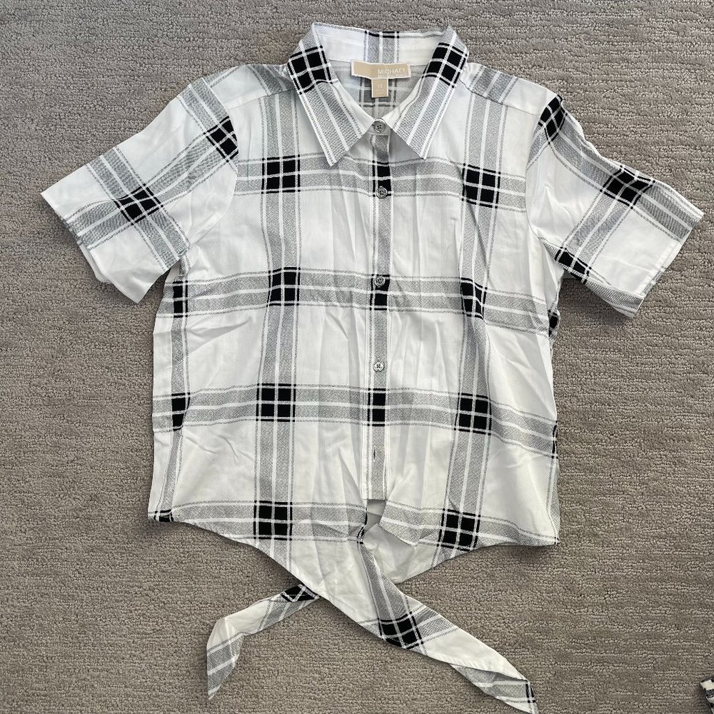 NWT - Michael Kors - Women's Button Shirt with Tie Front - Size XS